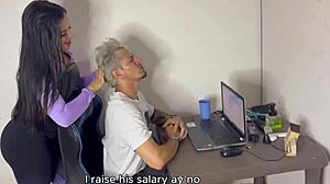 i'm the big-ass secretary who earned a raise by giving anal to my boss