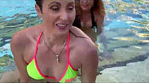 Chilling with Stepmom and Friend at Pool, Things Get Steamy